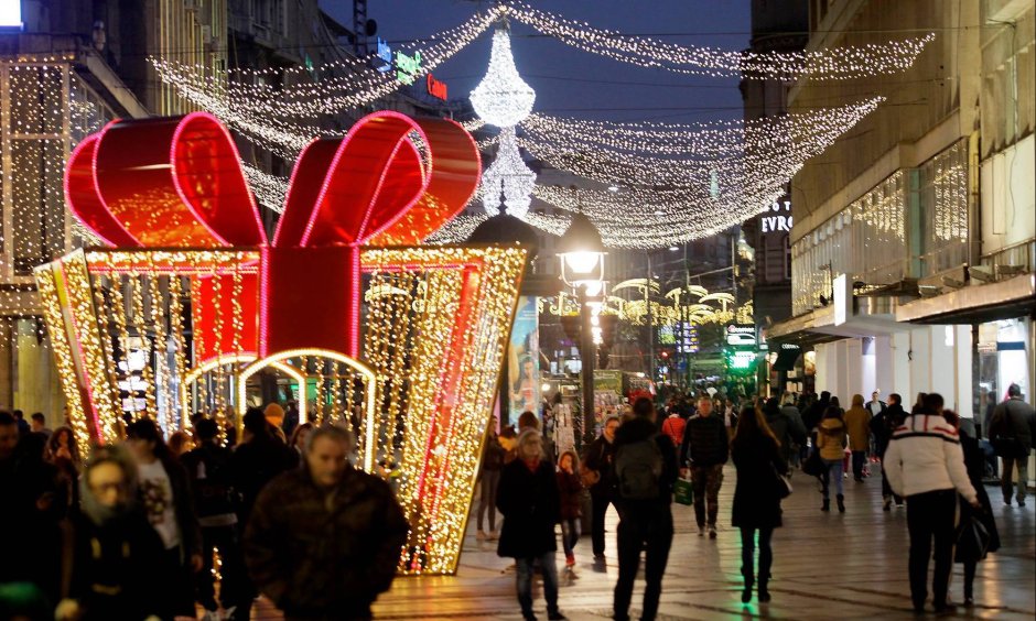 Где украсили к Рождеству в Белграде