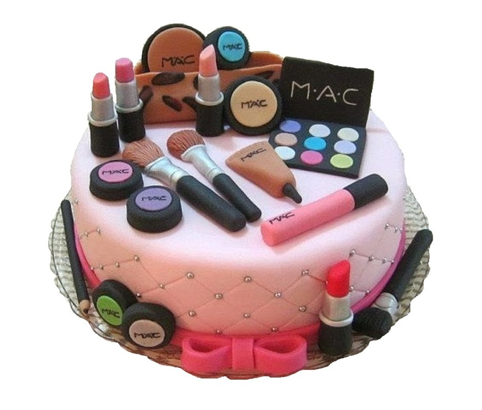Торт на день рождения с косметикой