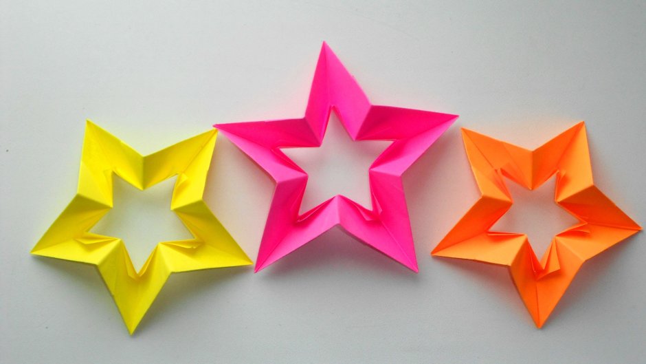 Оригами звезда из фольги