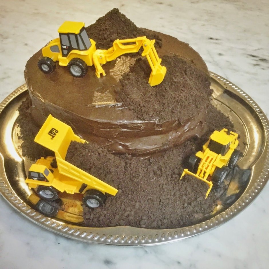 Торт со строительными машинами