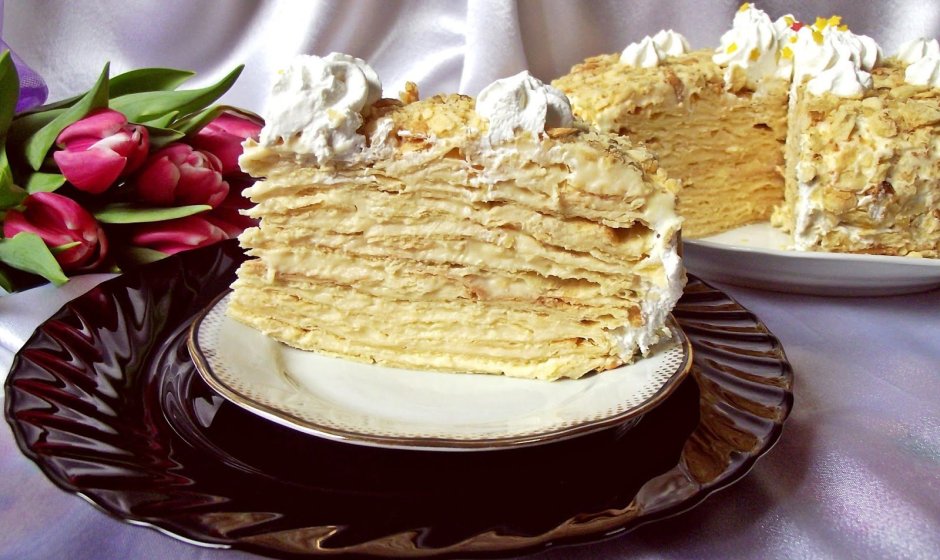 Торт Наполеон в стиле рустик