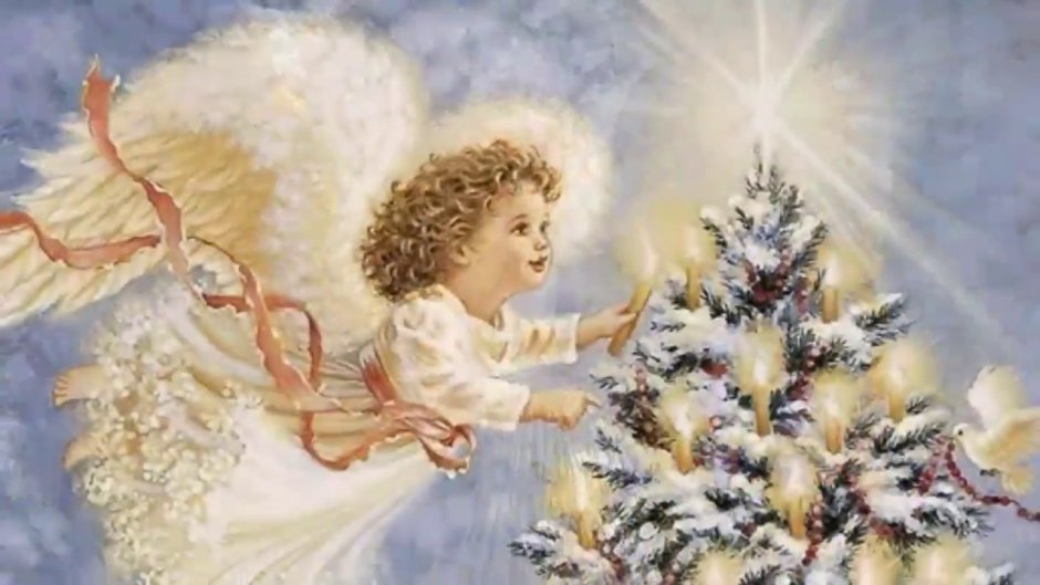 Рождественское приглашение с ангелом