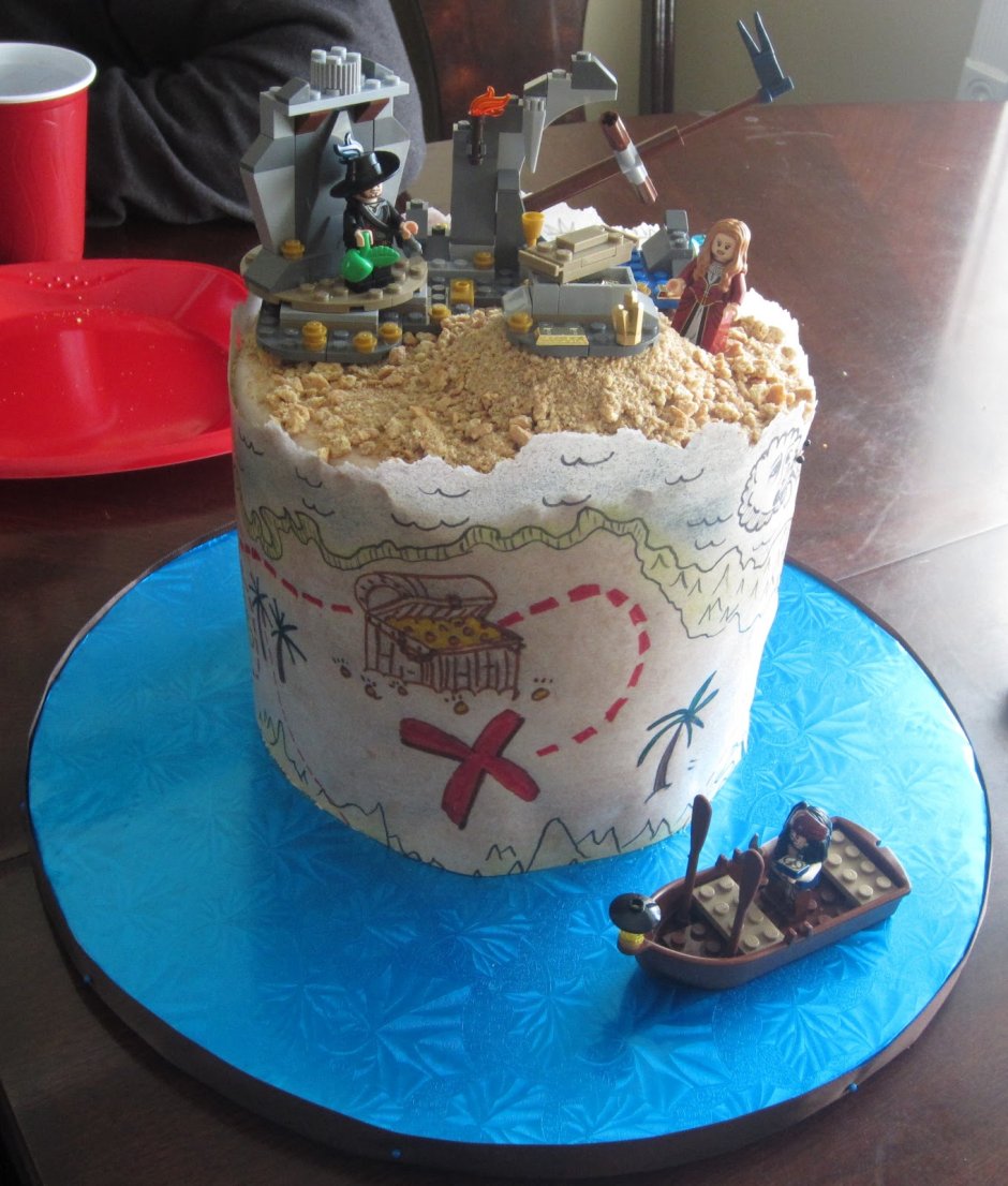 Торт в стиле пиратской вечеринки