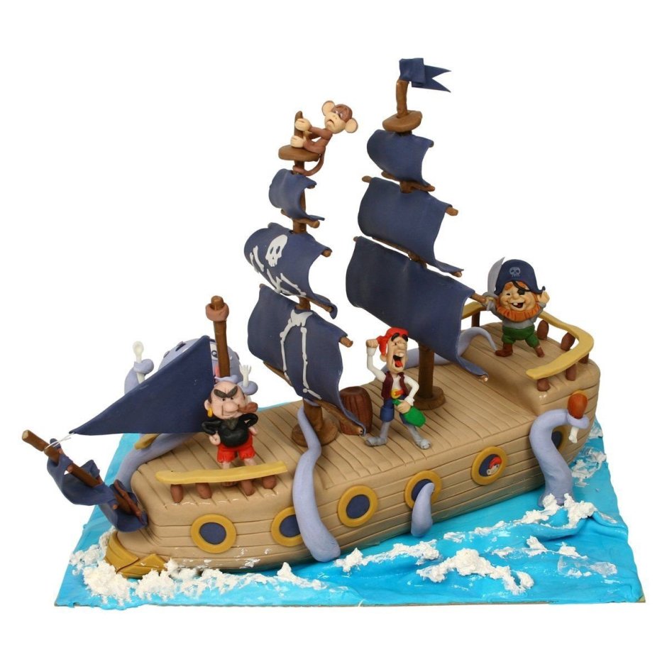 Необычный торт пират с морем