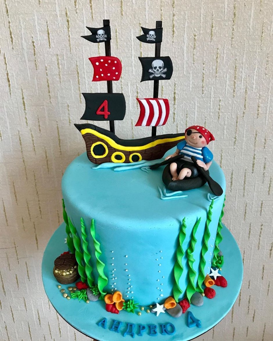 Торт лего пираты