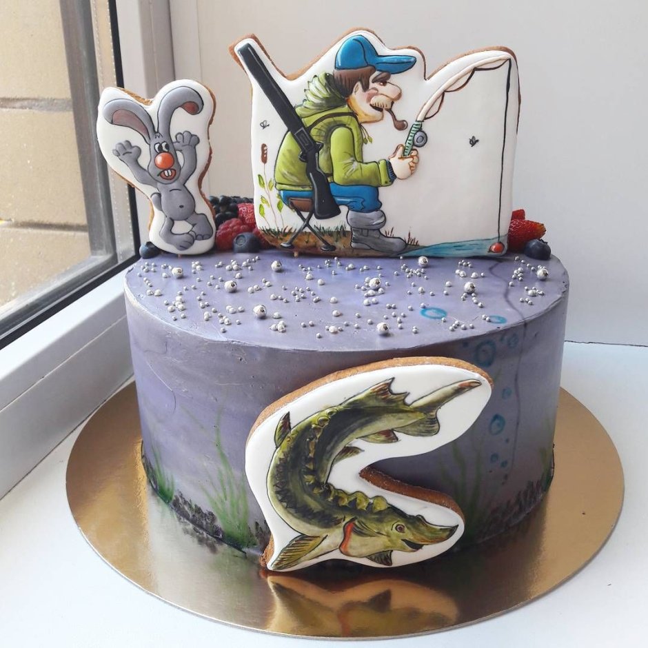 Торт мужу на день рождения рыбалка