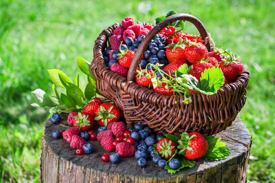 Торт корзина с фруктами и ягодами оформление
