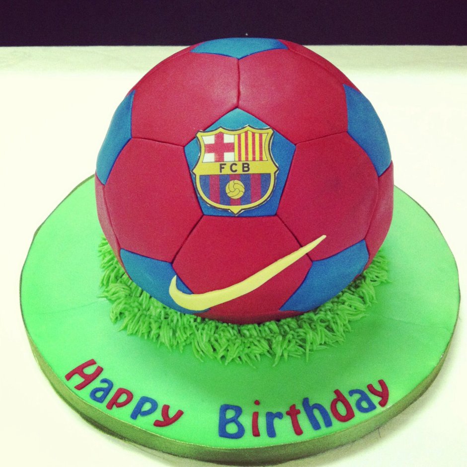 Торт футбольный мяч Барселона