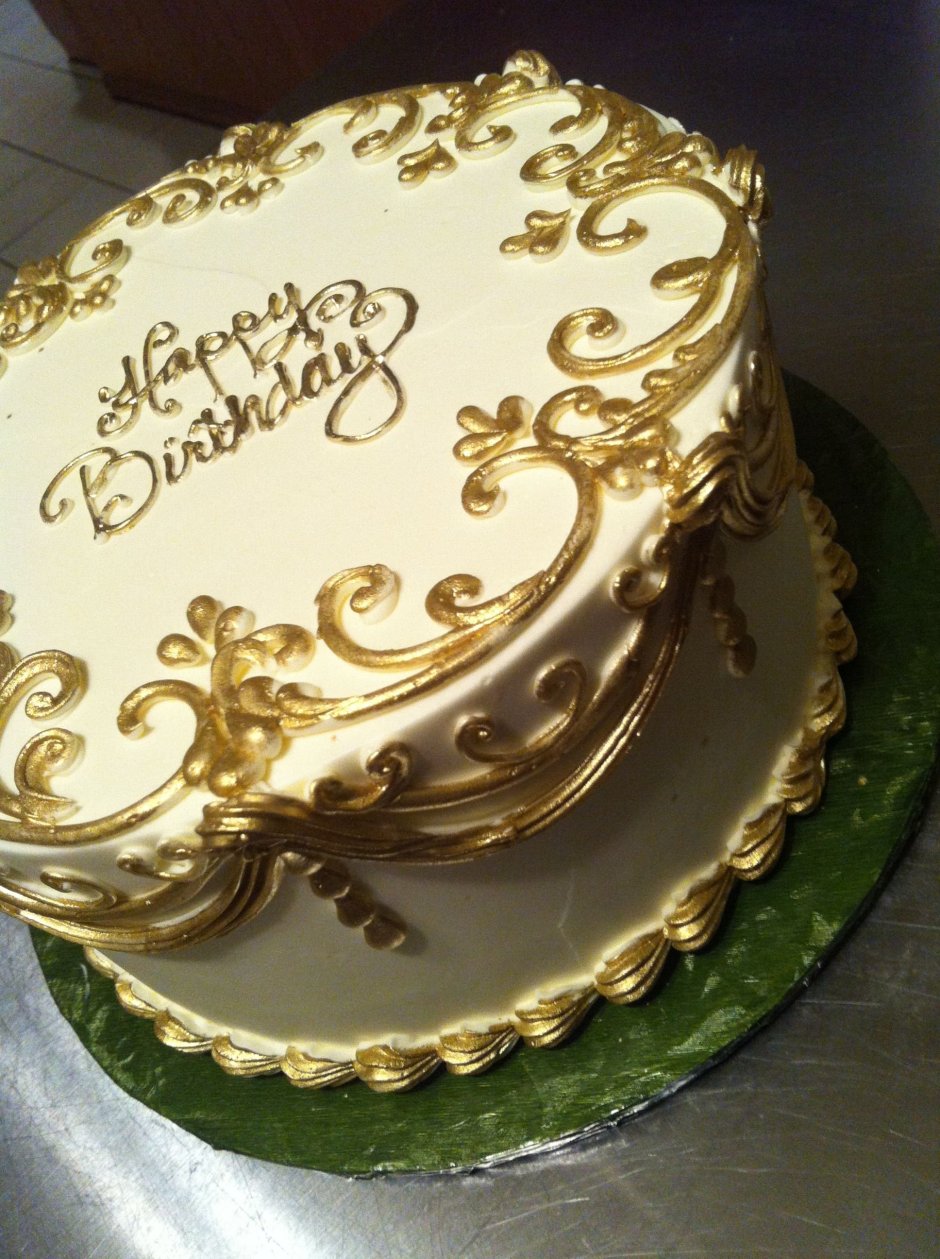 Красивые тортики на день рождения золотой