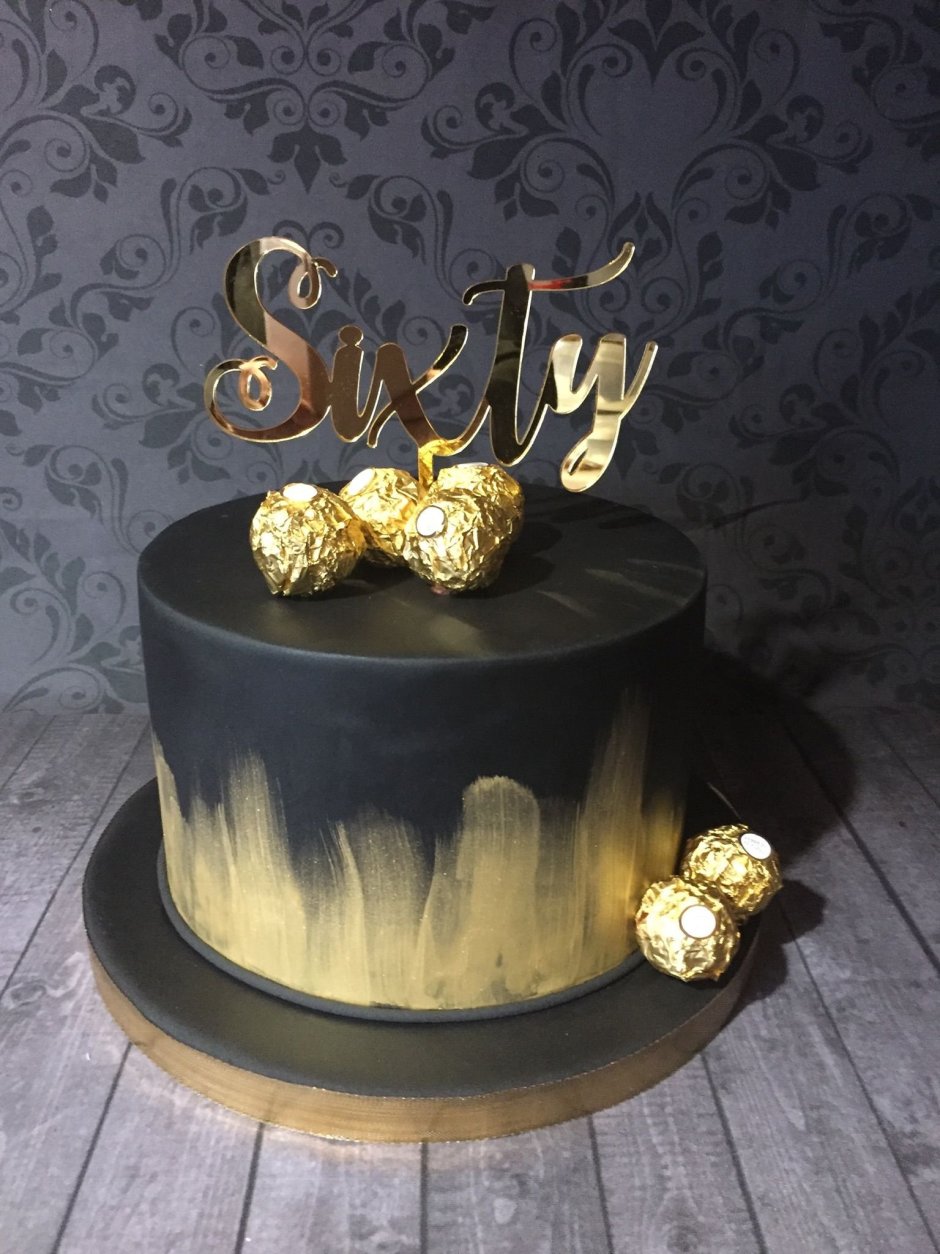 Черный торт с золотом