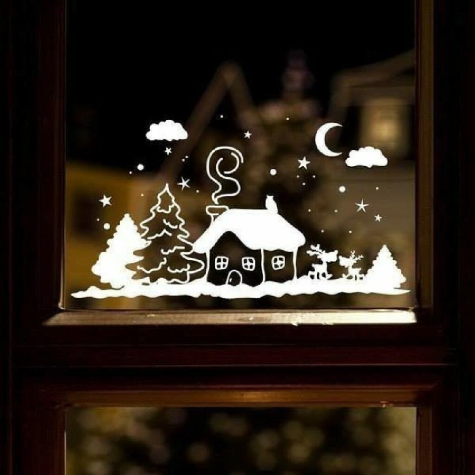Новогодние домики на окна