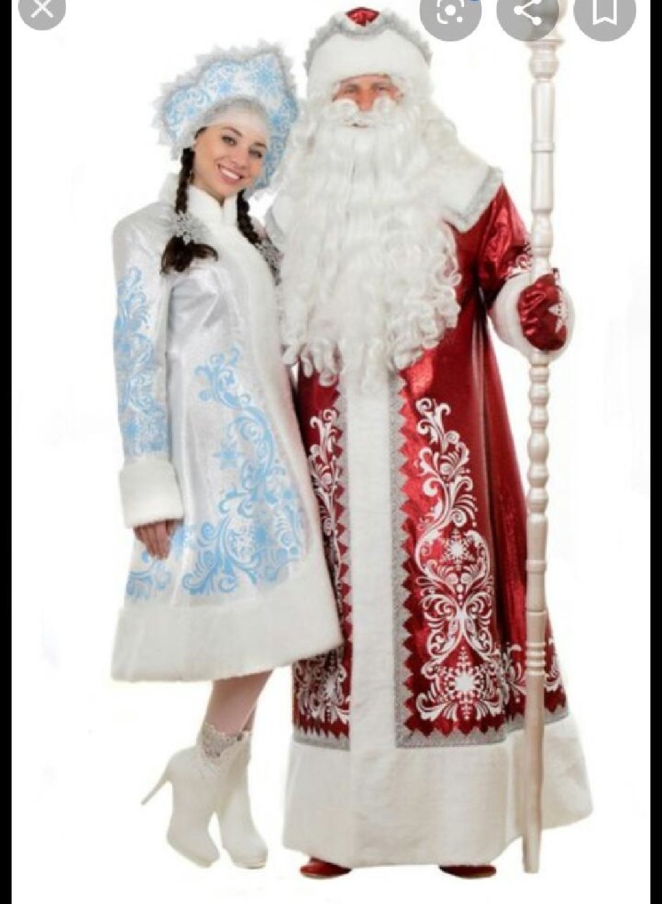 Костюм Деда Мороза и снегурки для детей