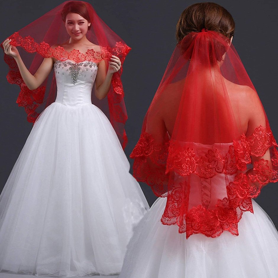 Свадебное платье с бордовым поясом