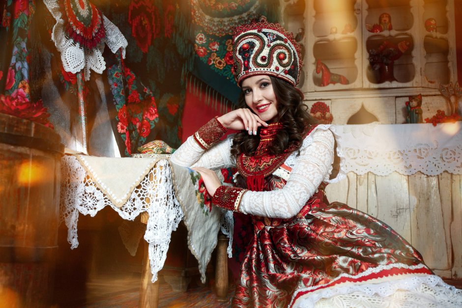 Свадебное платье в русском народном стиле