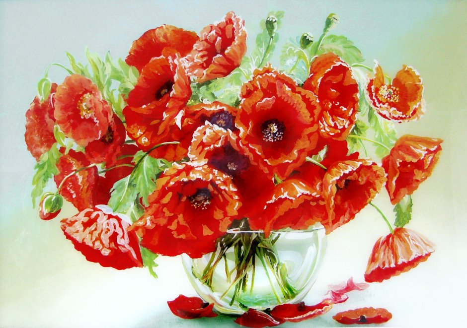 Дарья Чачева акварель цветы