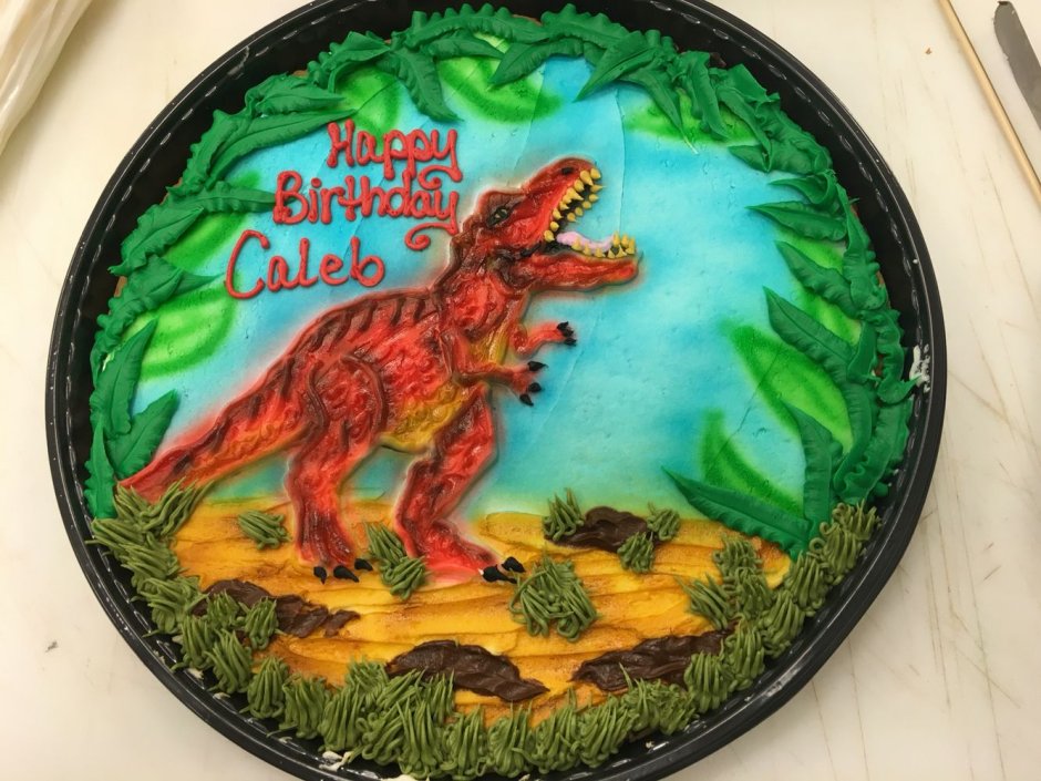 Украшение торта динозавры