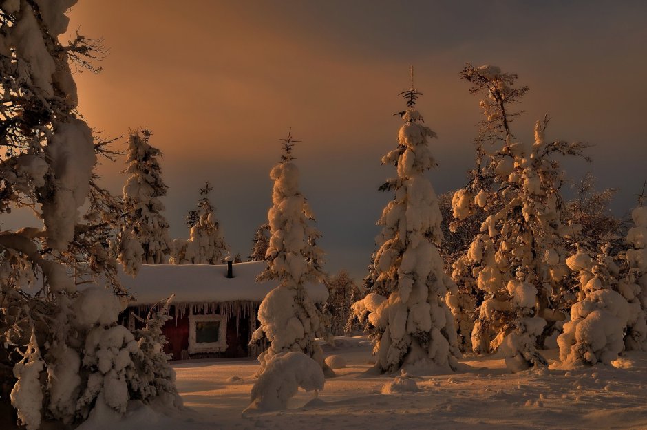 Финляндия зимой Лапландия