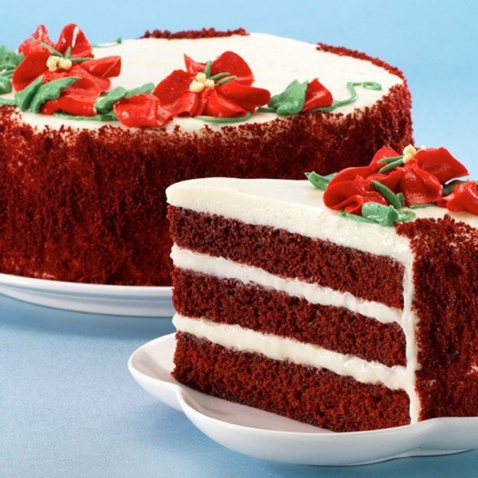 Торт с красным кремом
