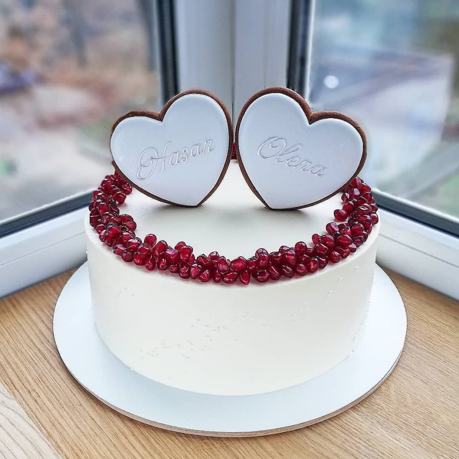 Свадебный торт сердце кремовый