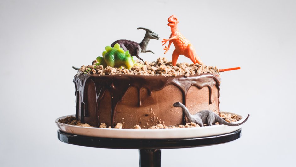 Тортик с динозаврами детский Минимализм