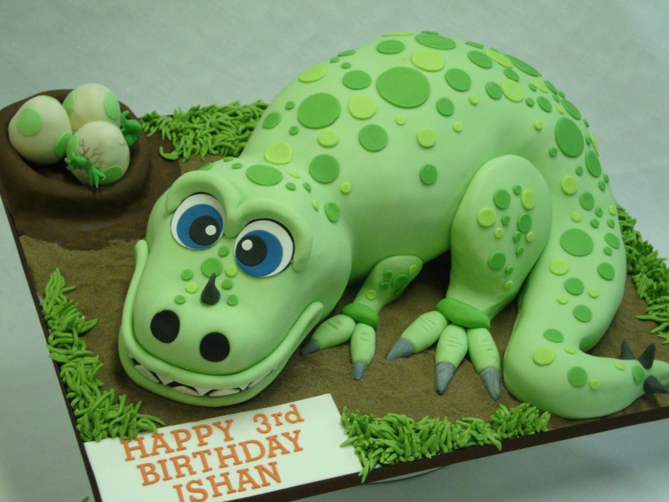 Тортик с динозаврами для девочки