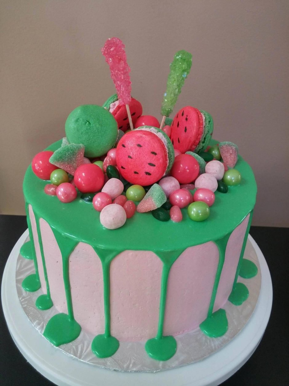Торт для девочки зеленого цвета