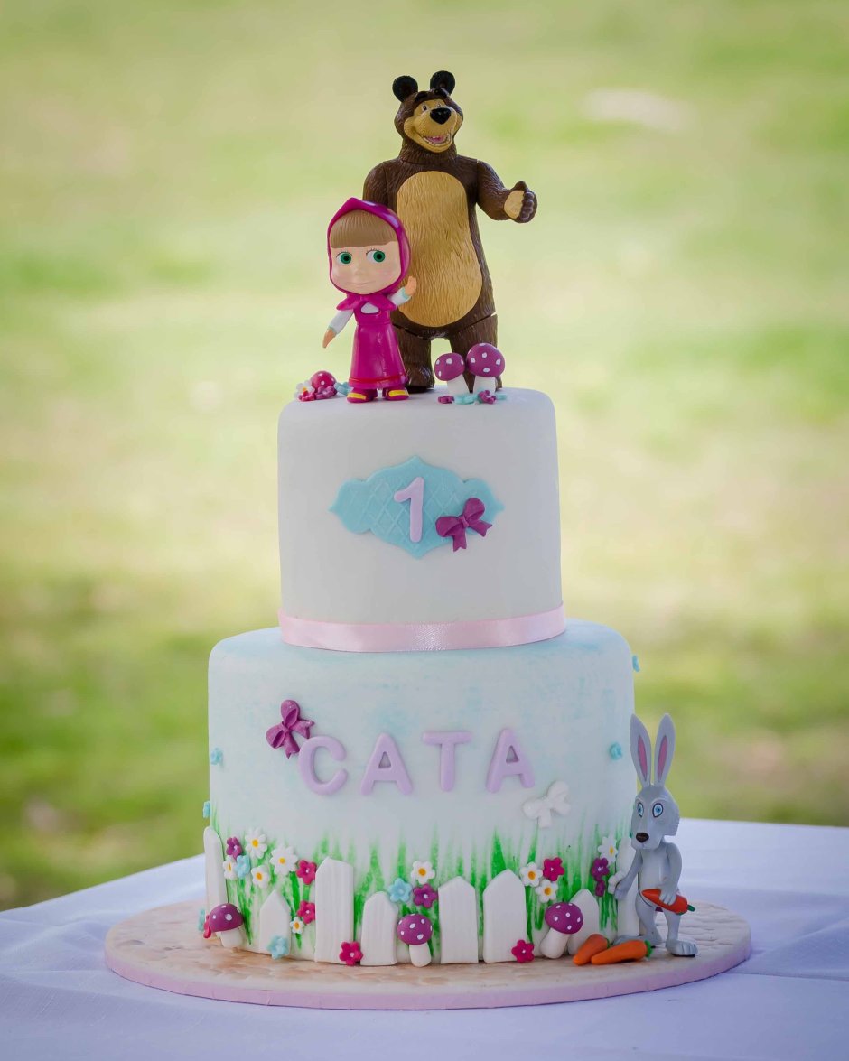 Торт в стиле Маша и медведь на 2 года девочке