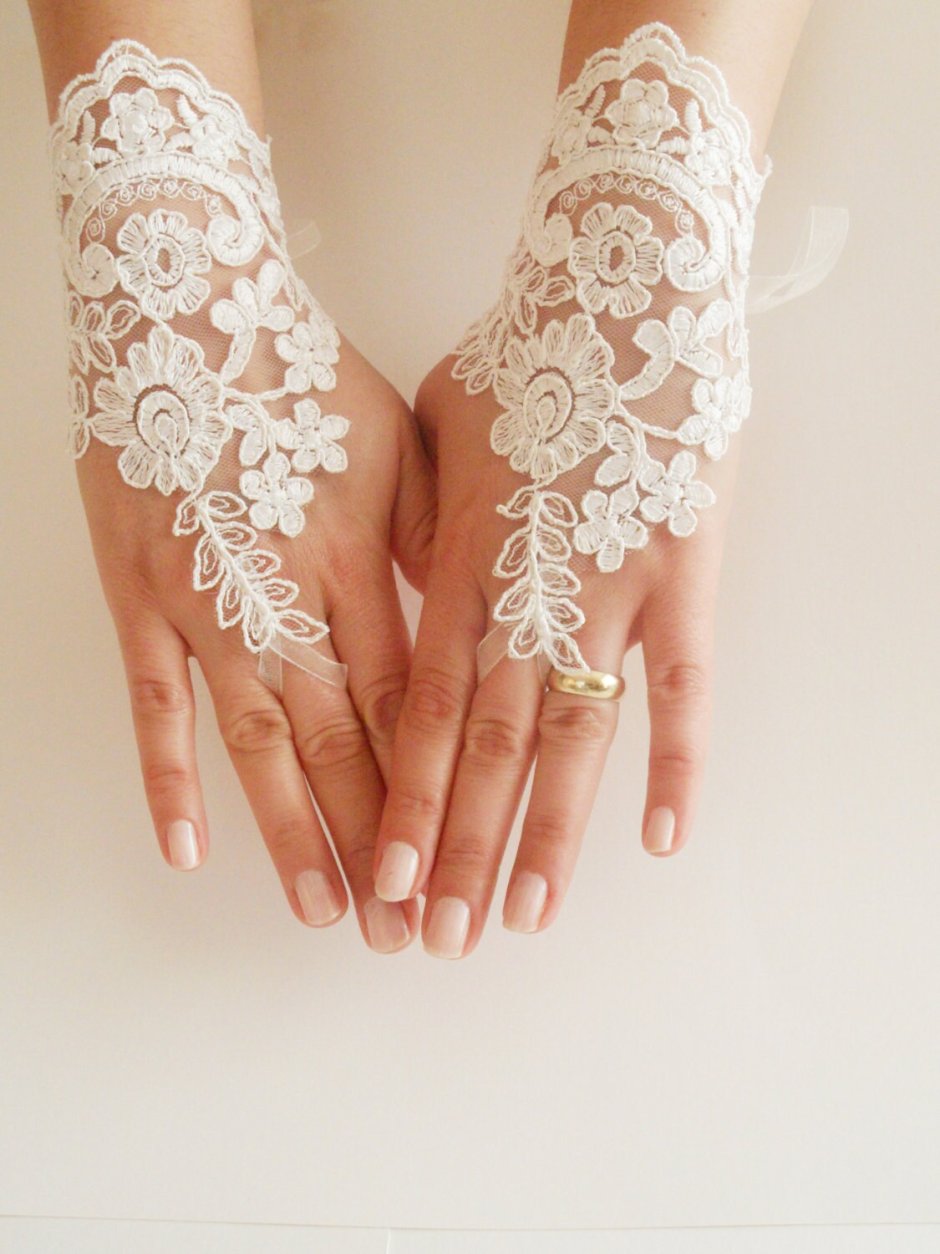 Вязаные перчатки Свадебные