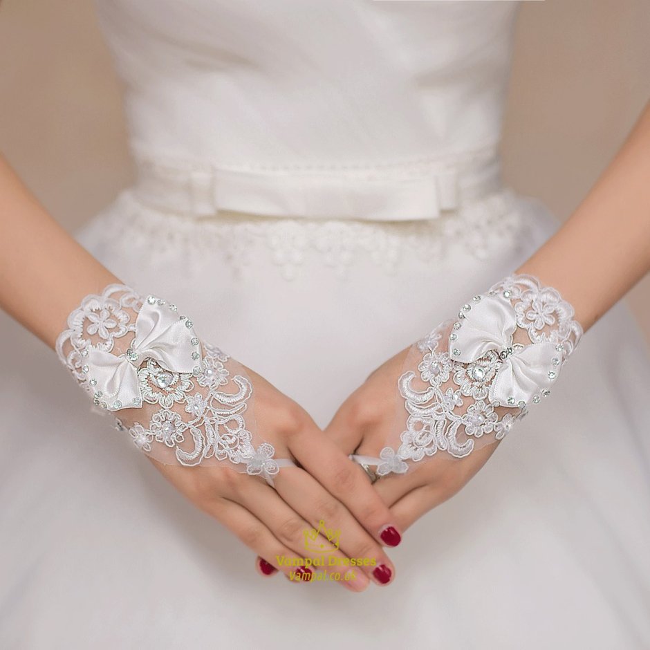 Изумрудные перчатки Свадебные