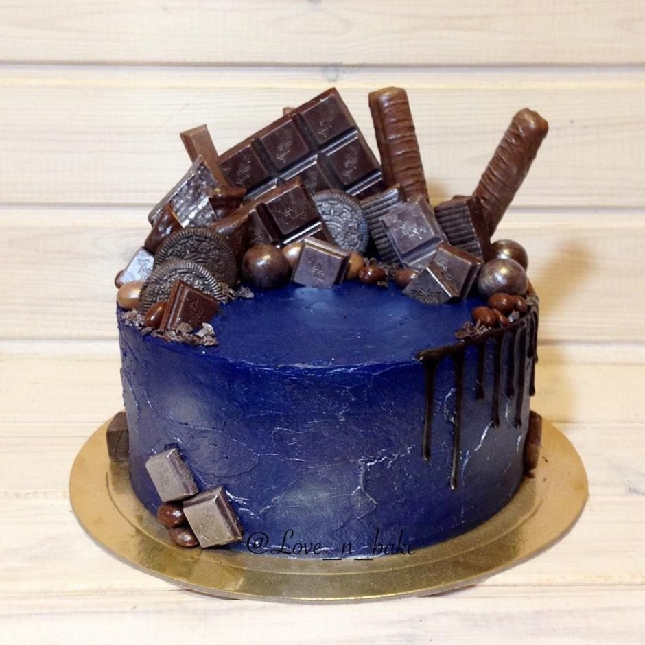Синий торт для мужчины