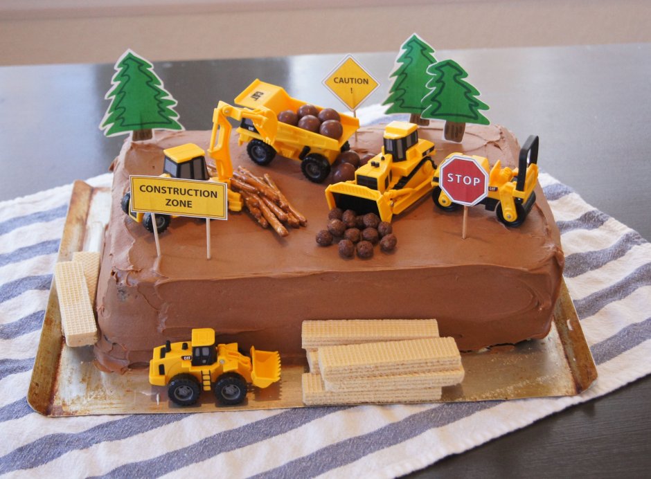 Торт строительная техника детский
