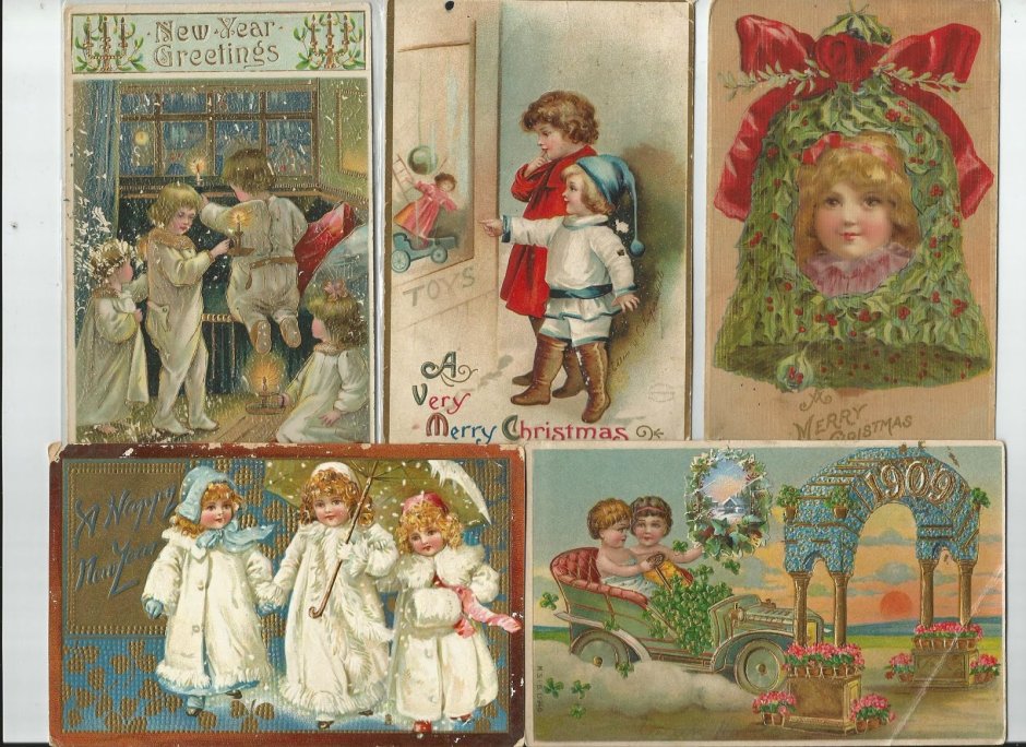 Рождественские открытки начала XX века