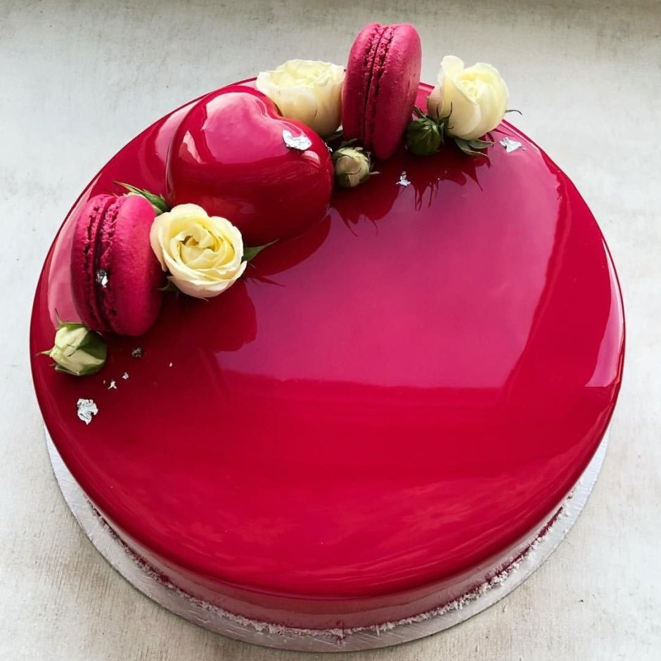 Муссовый торт сердце с зеркальной глазурью