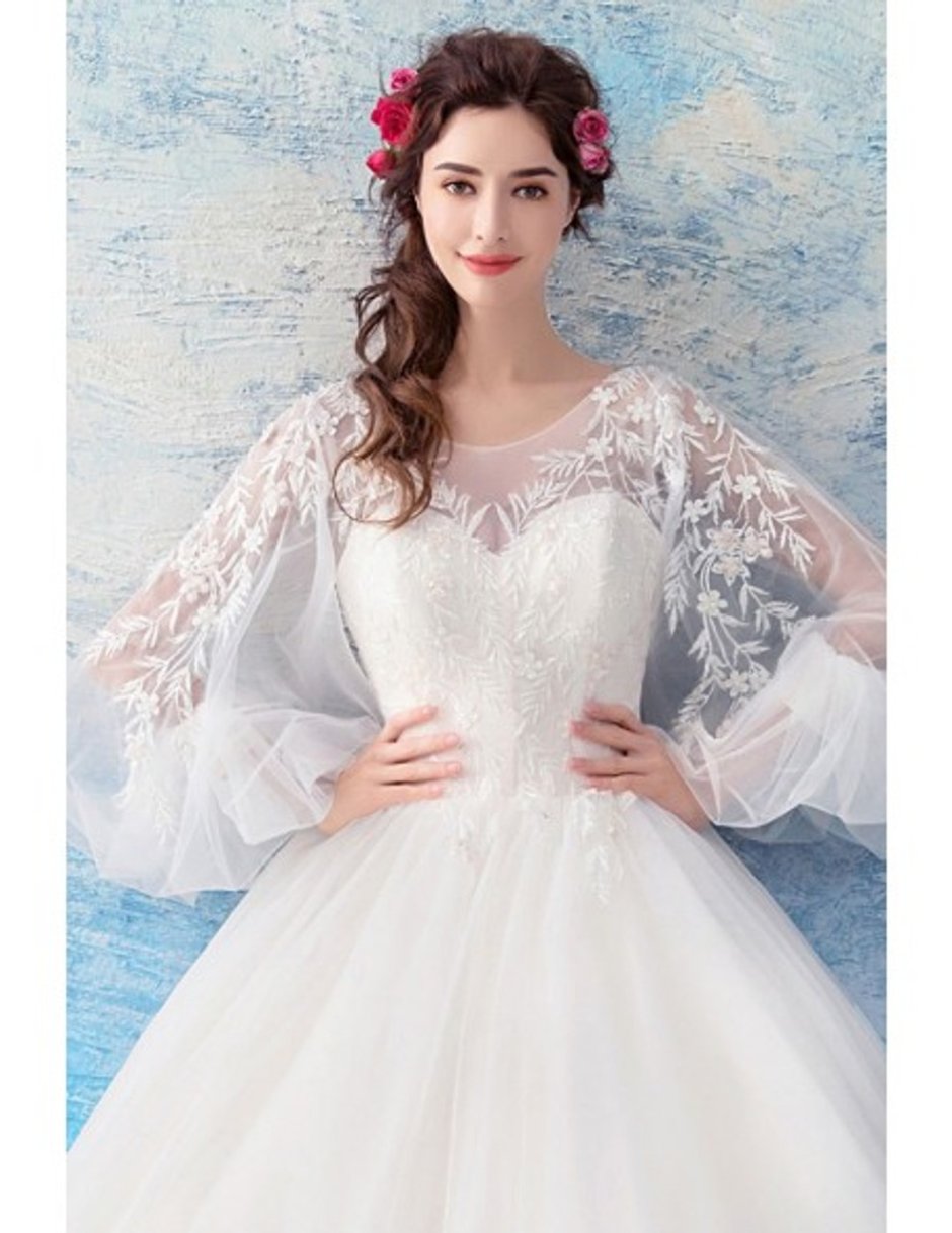 Свадебное платье с рукафами фонари