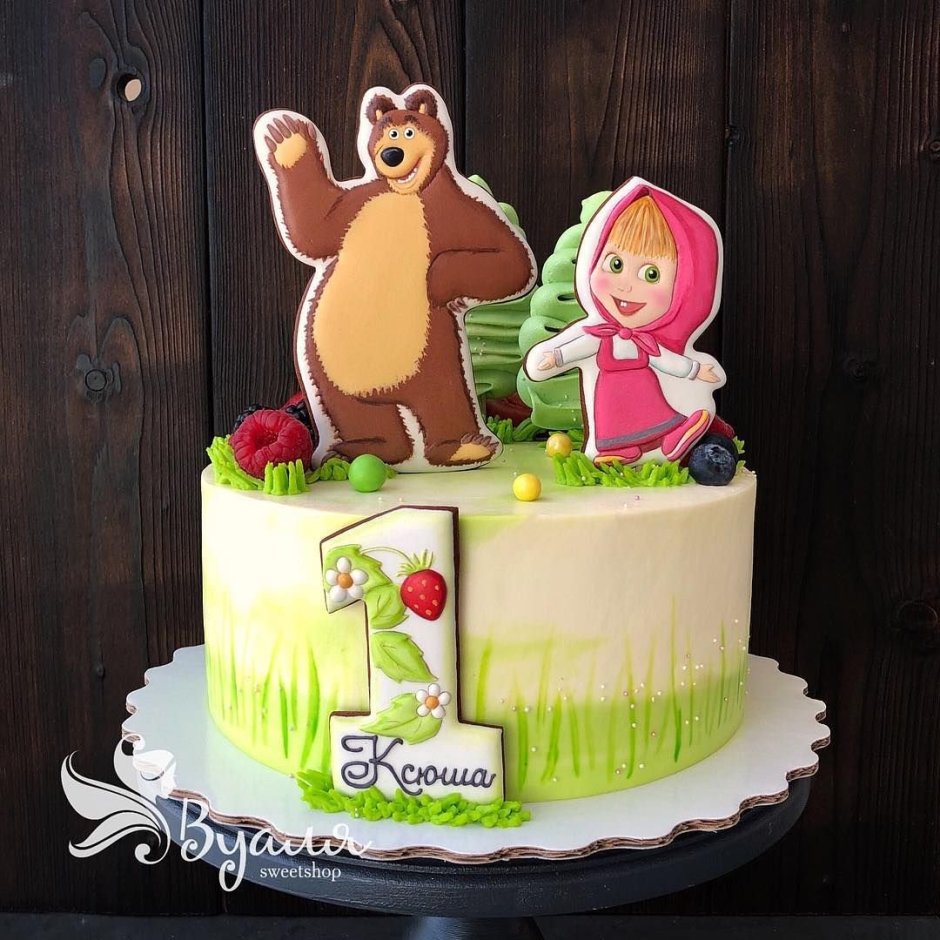 Детский торт Маша и медведь 2 годика