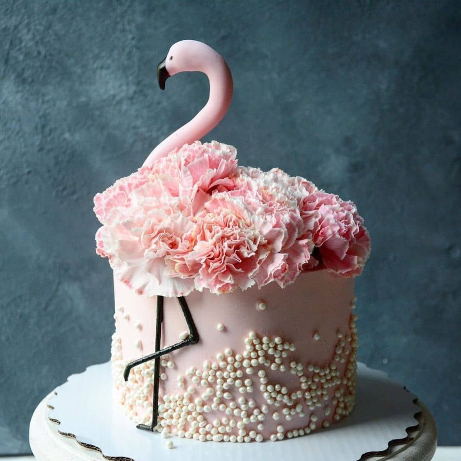 Украшение торта Фламинго