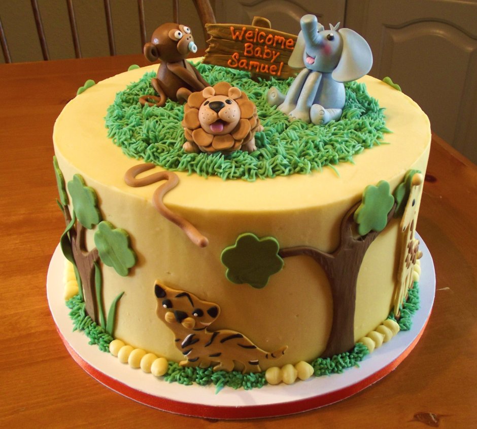 Торт с животными для мальчика 8 лет