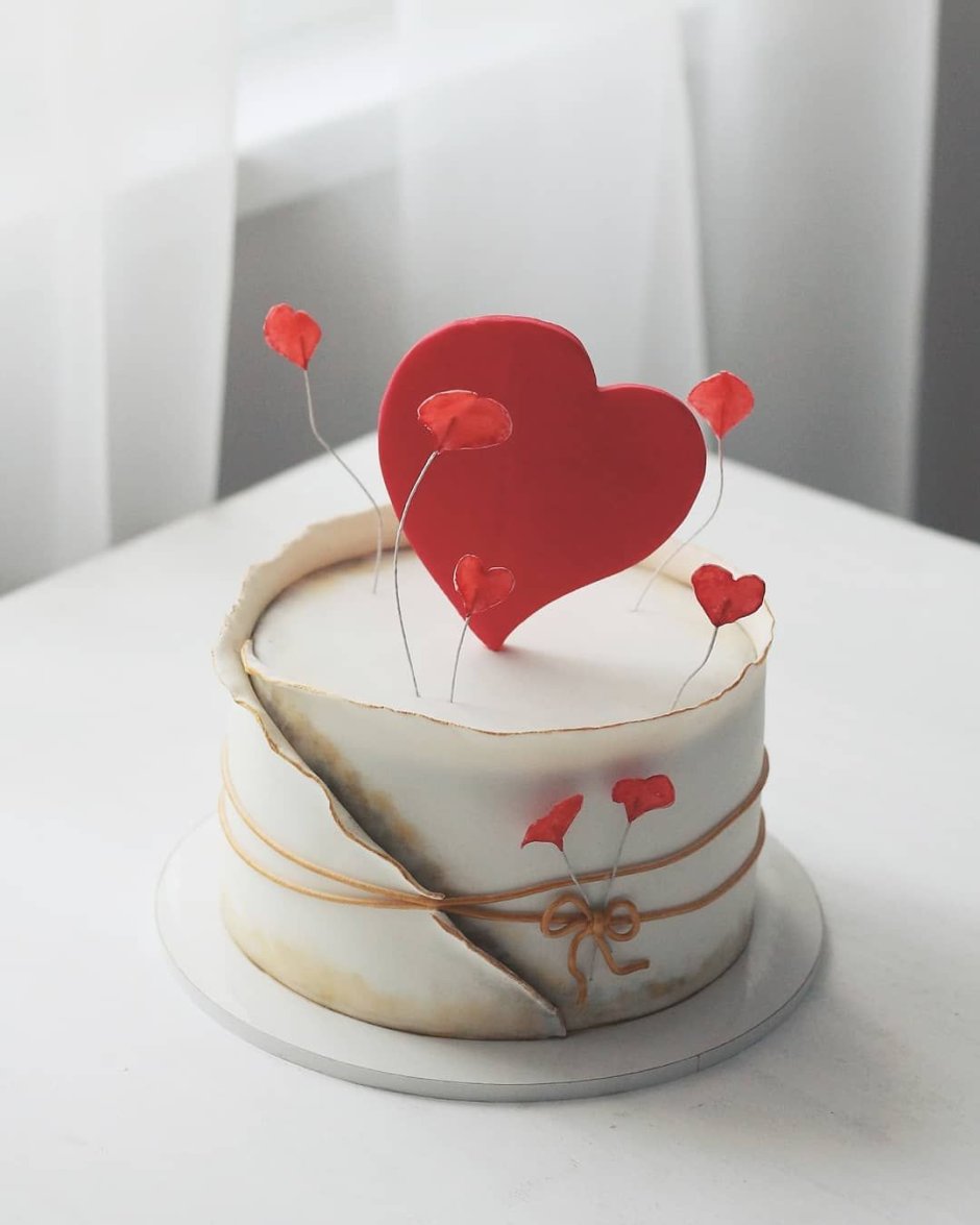 Декор торта для влюбленных