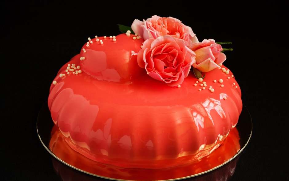 Тортик с большой розой
