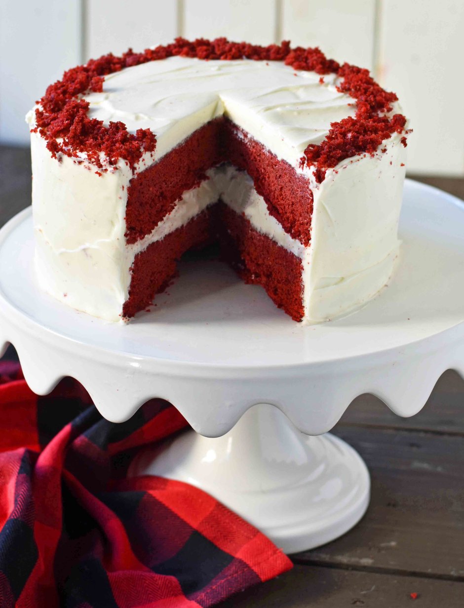 Декор для торта красный бархат с кружевом