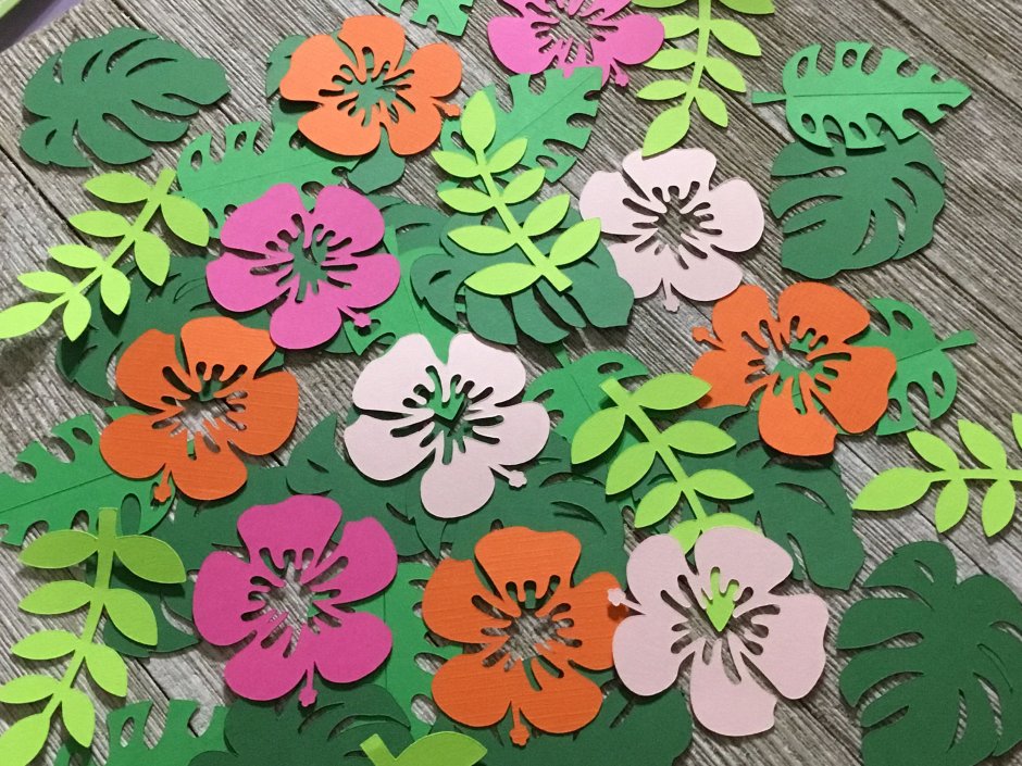 Цветы для гавайской вечеринки для вырезания