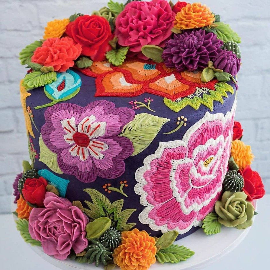 Необычные торты с цветами