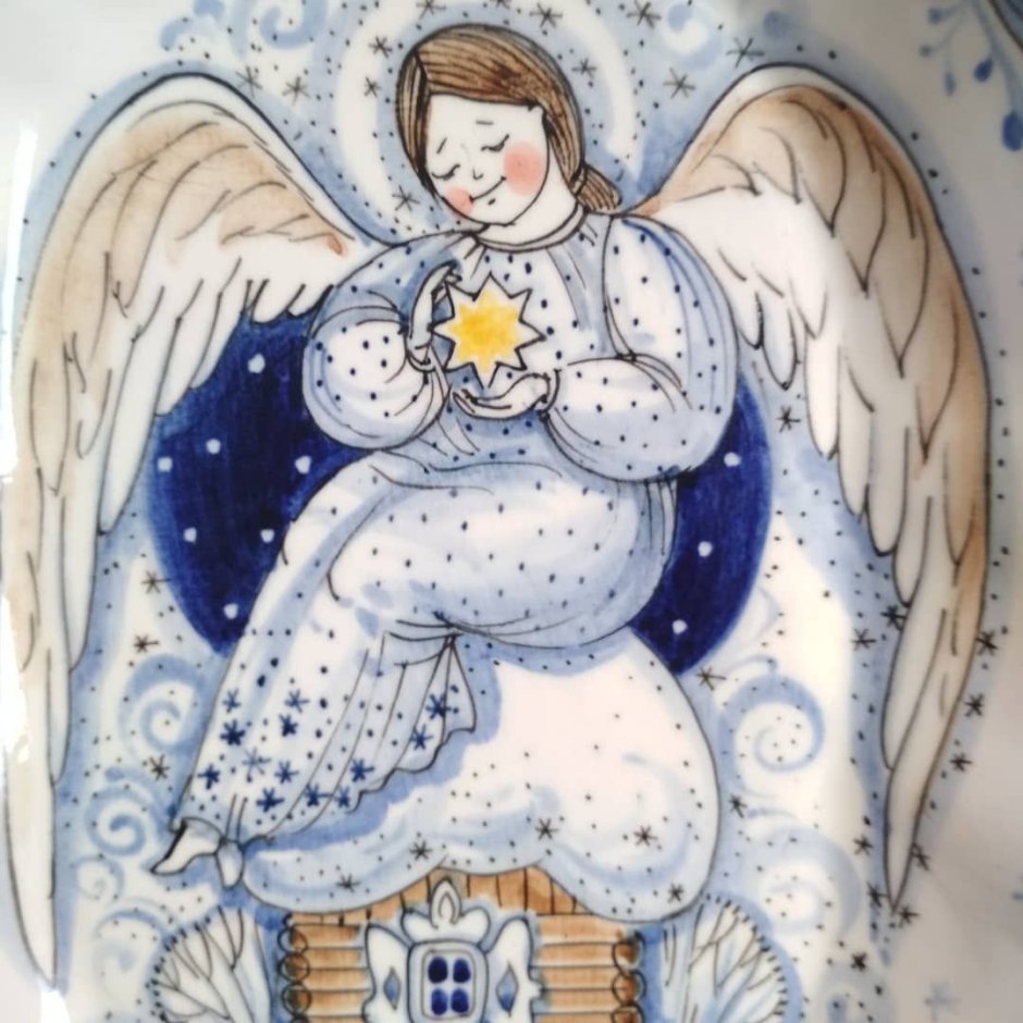 Рождество открытки стильные ангел