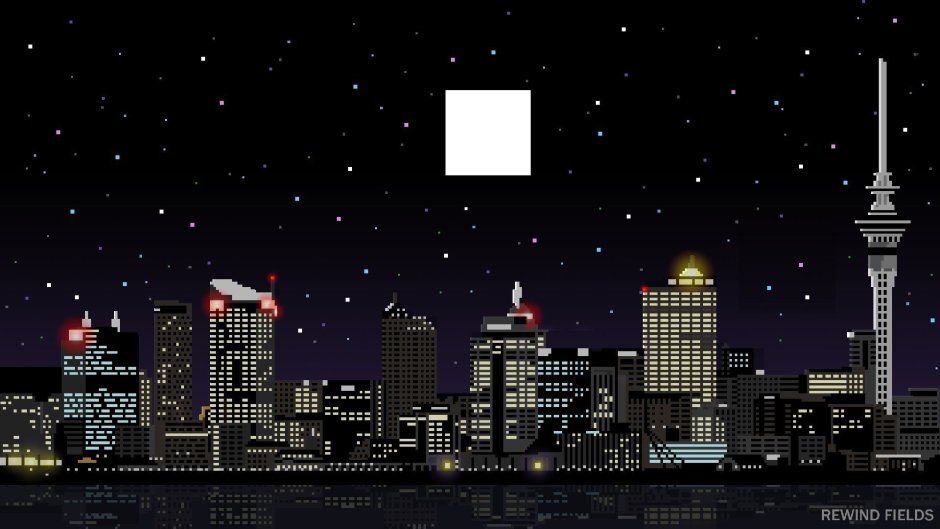 Пиксельный город фон
