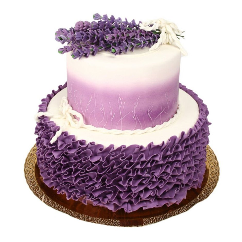 Торт двухъярусный фиолетовый