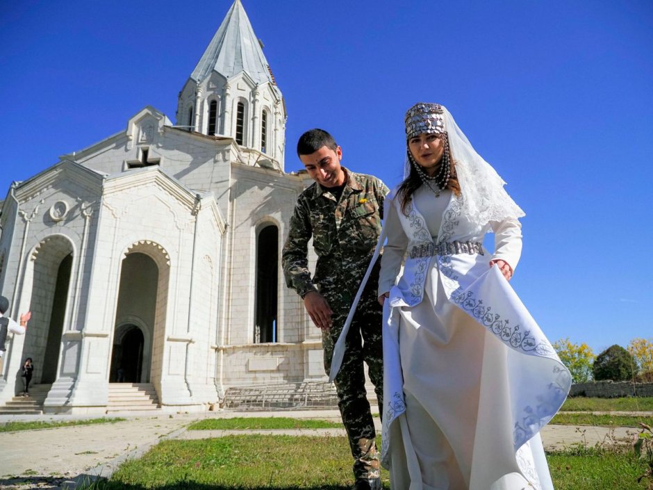 Казанчецоц армянский собор в Шуши свадьбы
