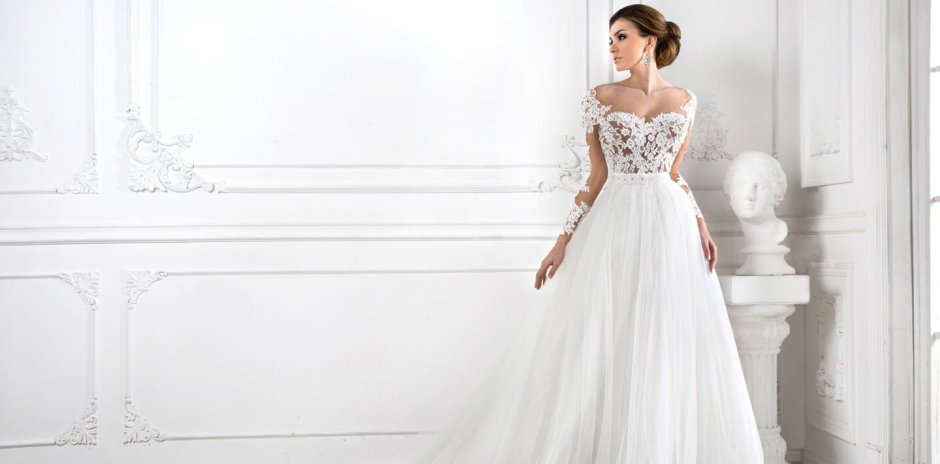 Holding Wedding Dress 1700