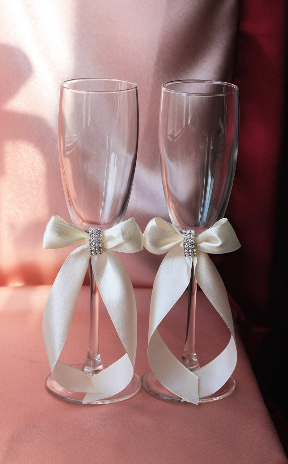 Свадебные бокалы в Серебряном цвете