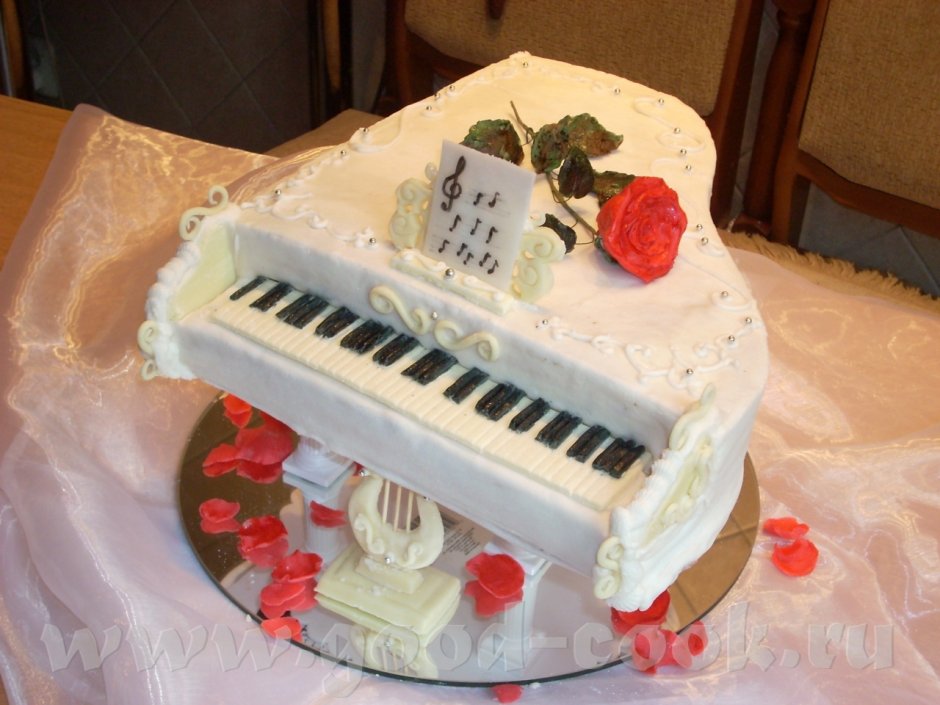 Торт пианино из мастики
