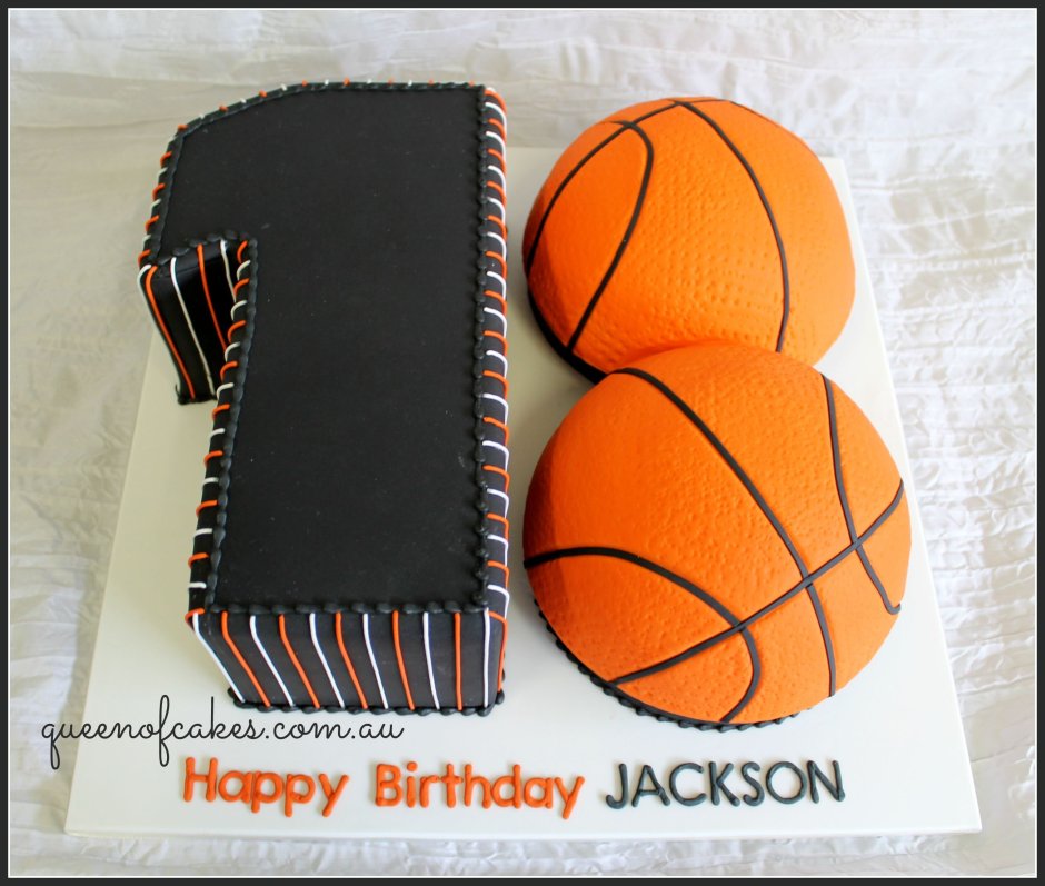 Торт в форме баскетбольного мяча без мастики
